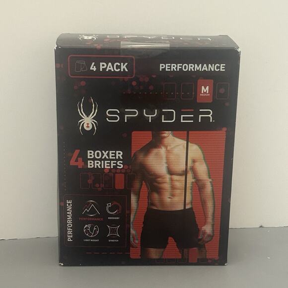 Spyder 4-Men's Performance Boxer Briefs Medium (32-34) - Picture 1 of 5
